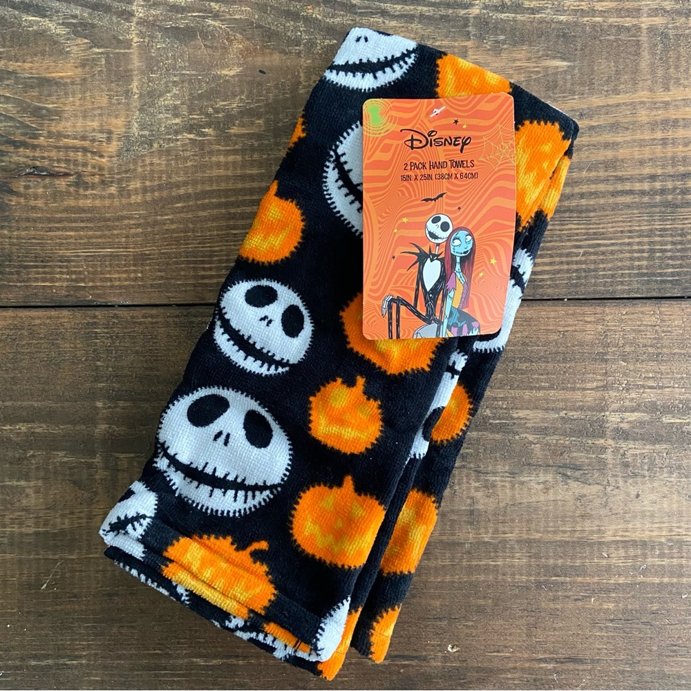 Disney Black and Orange Jack Skellington Hand Towels